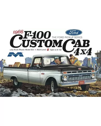 Moebius Models 1/25 1966 Ford F100 Custom Cab 4x4 Car Model Kit