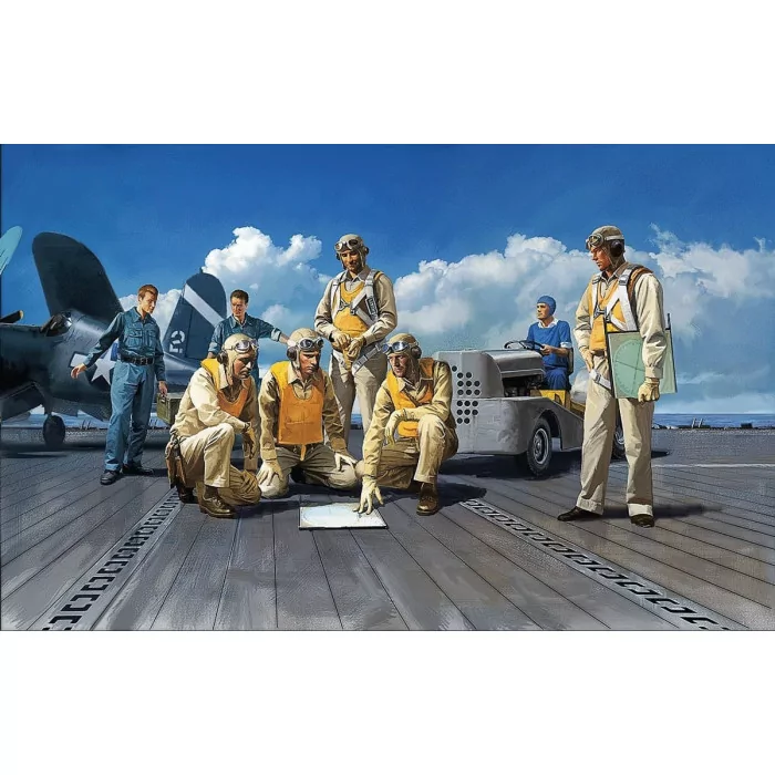 Tamiya 1/48 WWII US Navy Pilots With Tug Model Kit